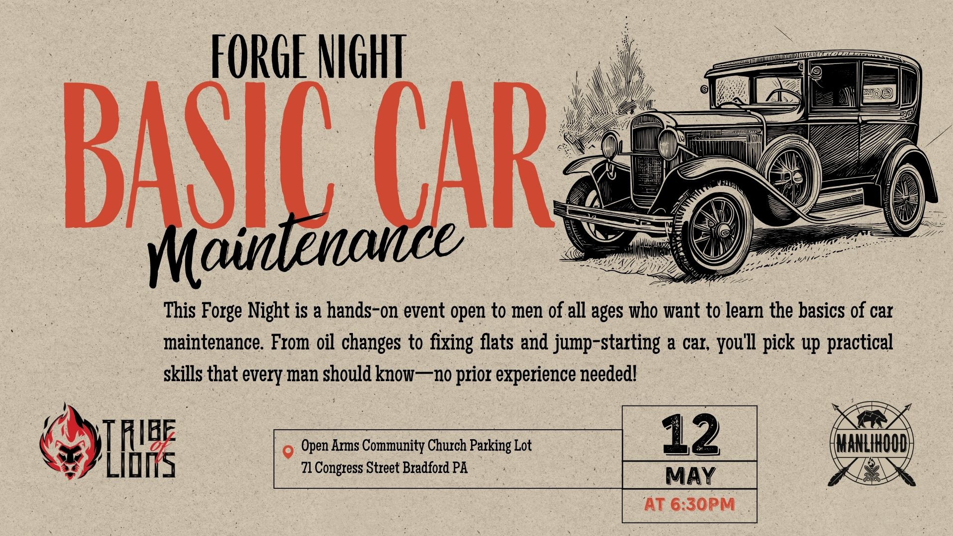 Basic Auto Maintenance Forge Night for Men in Bradford PA