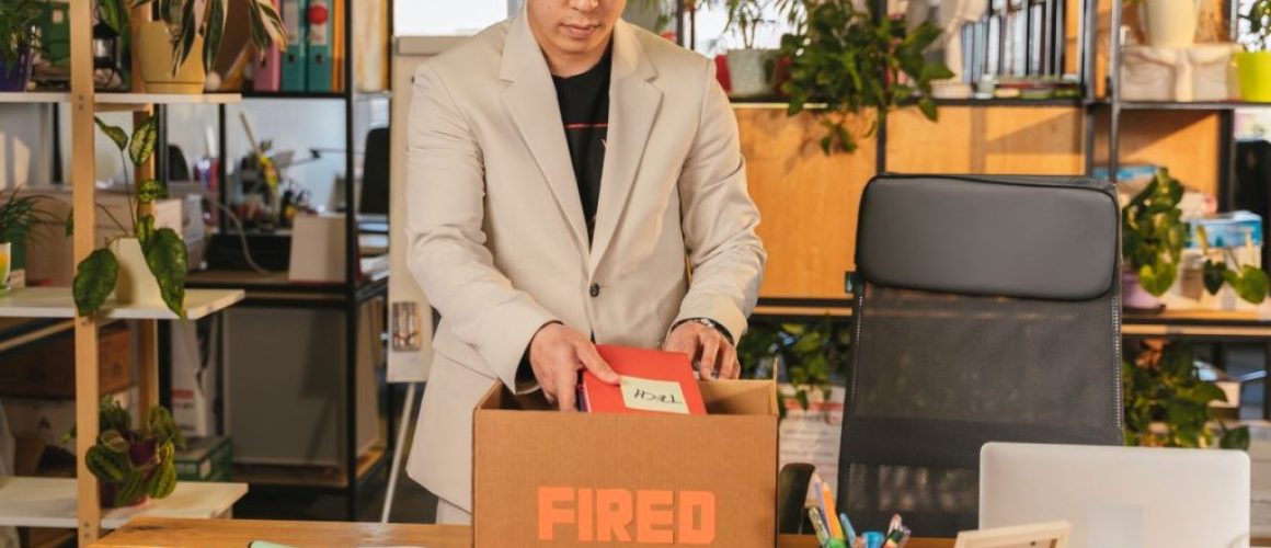 man loses job